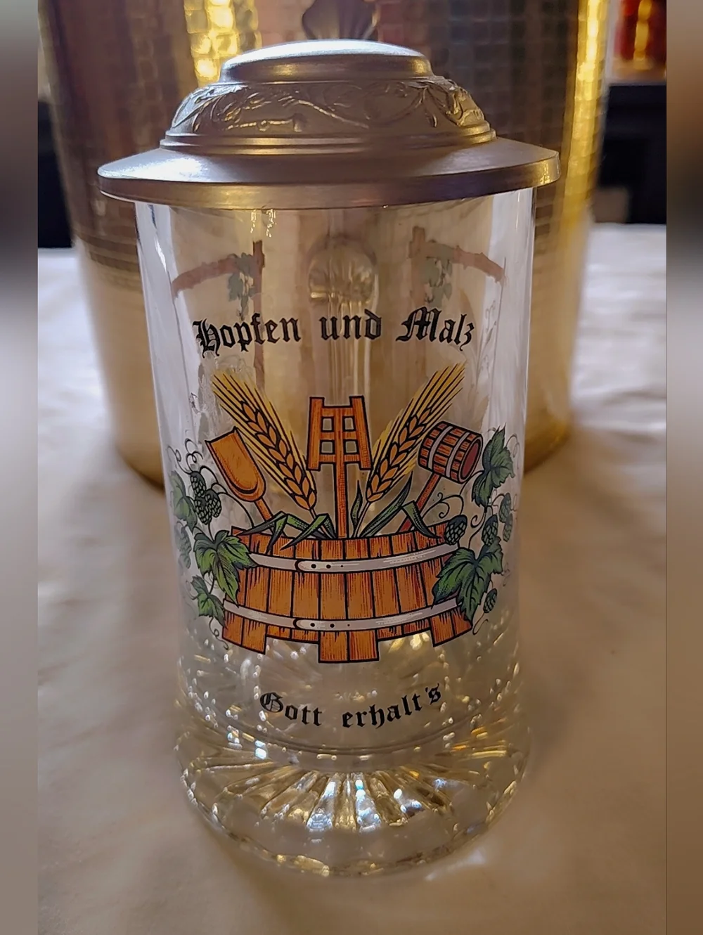 NWOT German Glass Beer Stein 